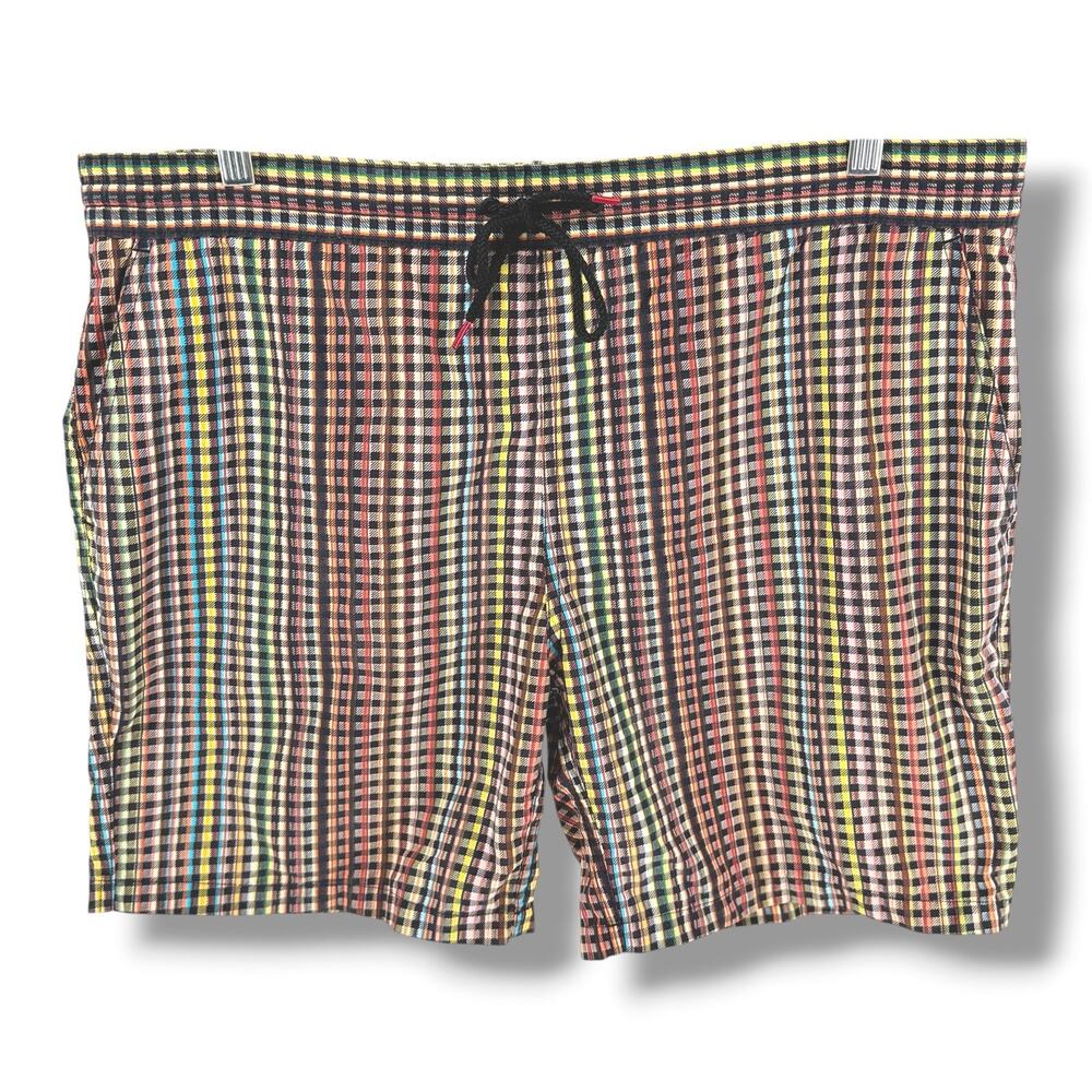 Paul Smith Mens Swim Trunks M Plaid Check Board Shorts Luxury Designer Geometric